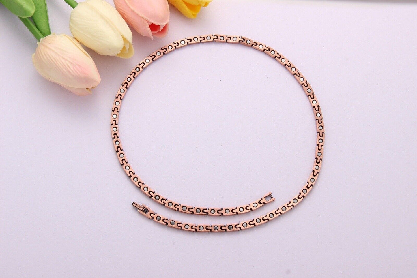 Pure Copper 99.9% Magnetic Necklace with 62 High Strength Neodymium Magnets Gift Boxed