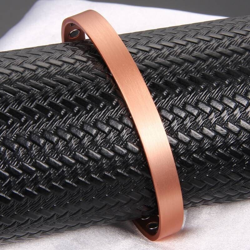 2 x Pure Solid Copper 99.9% Bracelet Bangle 10 Powerful Magnets Size Small Large